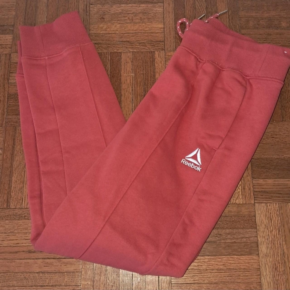Reebok Womens Coral-Red Jogger Sweatpants Small